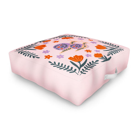 Angela Minca Snails and flowers Outdoor Floor Cushion
