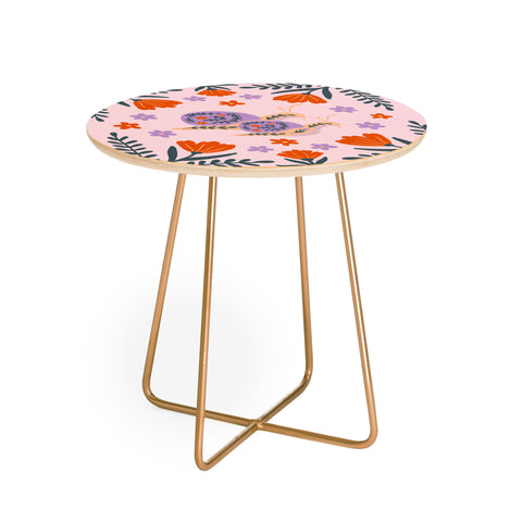 Angela Minca Snails and flowers Round Side Table
