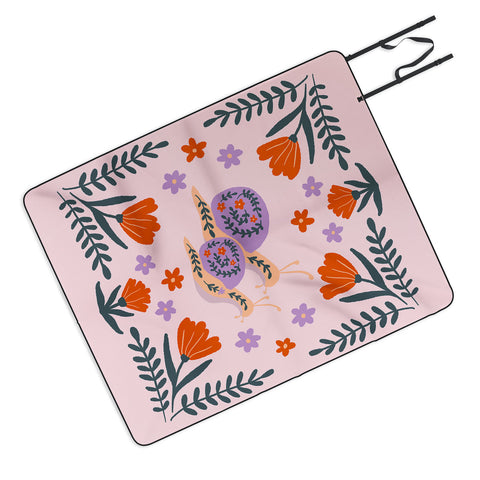 Angela Minca Snails and flowers Picnic Blanket