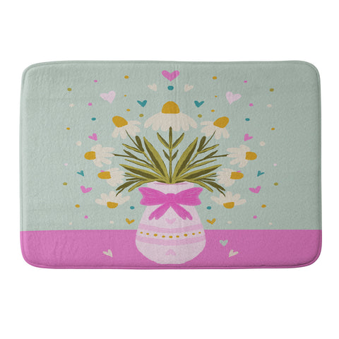 Angela Minca Spring floral vase Memory Foam Bath Mat
