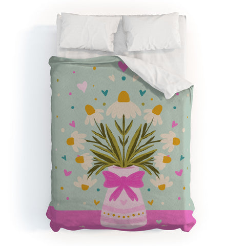 Angela Minca Spring floral vase Duvet Cover