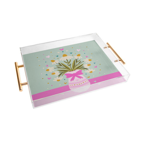 Angela Minca Spring floral vase Acrylic Tray