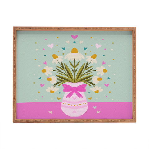Angela Minca Spring floral vase Rectangular Tray