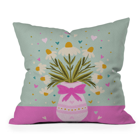 Angela Minca Spring floral vase Throw Pillow
