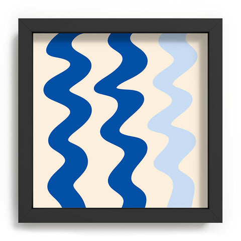 Angela Minca Squiggly lines blue Recessed Framing Square