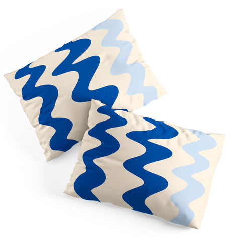Angela Minca Squiggly lines blue Pillow Shams