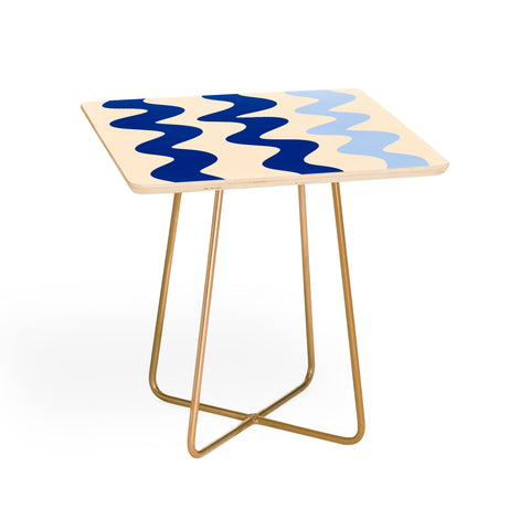 Angela Minca Squiggly lines blue Side Table