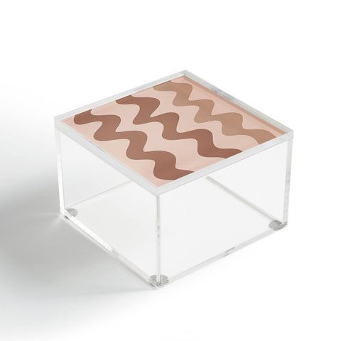 Angela Minca Squiggly lines mocha mousse Acrylic Box