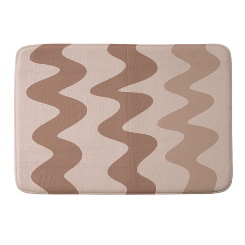 Angela Minca Squiggly lines mocha mousse Memory Foam Bath Mat