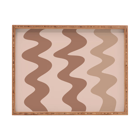 Angela Minca Squiggly lines mocha mousse Rectangular Tray