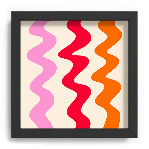 Angela Minca Squiggly lines orange and red Recessed Framing Square
