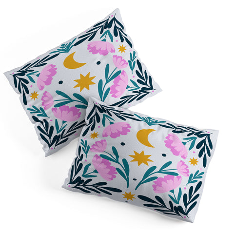 Angela Minca Stars moon and flowers Pillow Shams