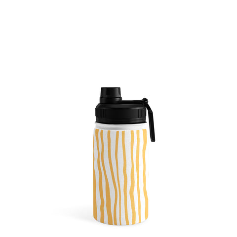 Angela Minca Summer wavy lines yellow Water Bottle