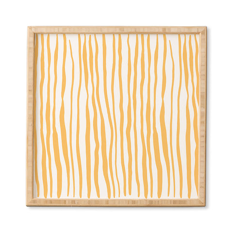 Angela Minca Summer wavy lines yellow Framed Wall Art