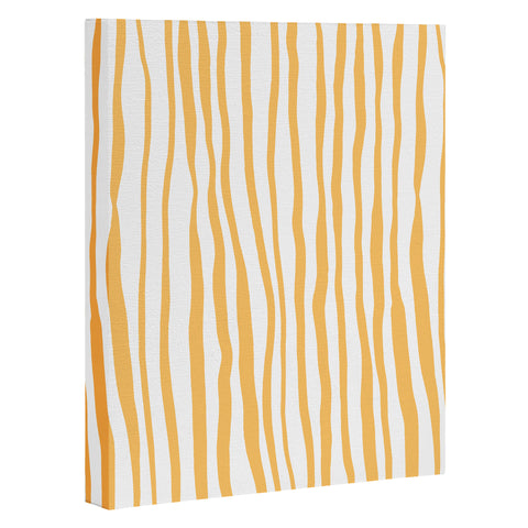 Angela Minca Summer wavy lines yellow Art Canvas