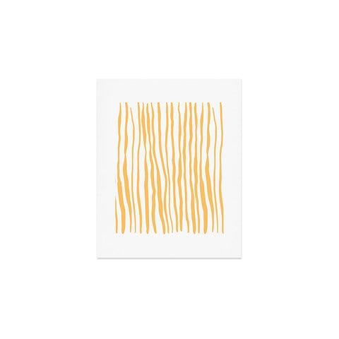 Angela Minca Summer wavy lines yellow Art Print