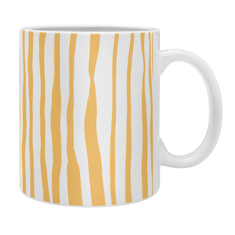 Angela Minca Summer wavy lines yellow Coffee Mug
