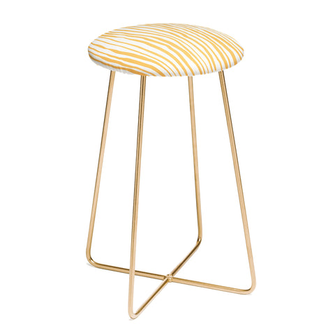 Angela Minca Summer wavy lines yellow Counter Stool