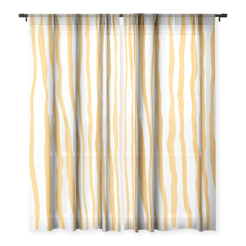 Angela Minca Summer wavy lines yellow Sheer Non Repeat