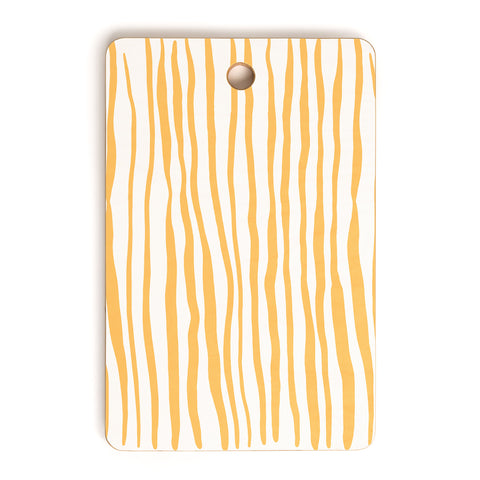 Angela Minca Summer wavy lines yellow Cutting Board Rectangle
