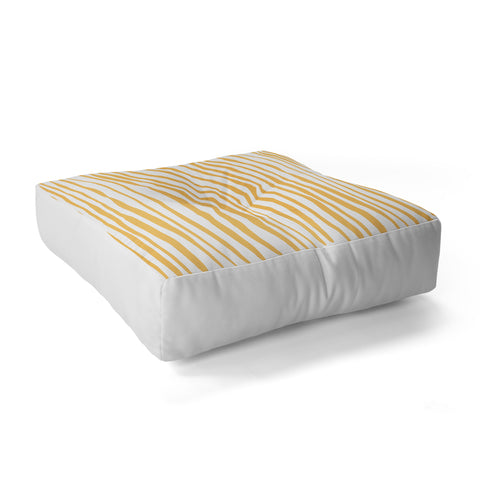 Angela Minca Summer wavy lines yellow Floor Pillow Square
