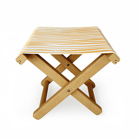 Angela Minca Summer wavy lines yellow Folding Stool