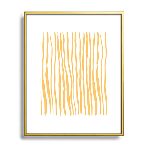 Angela Minca Summer wavy lines yellow Metal Framed Art Print