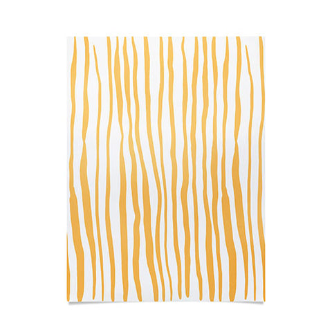 Angela Minca Summer wavy lines yellow Poster