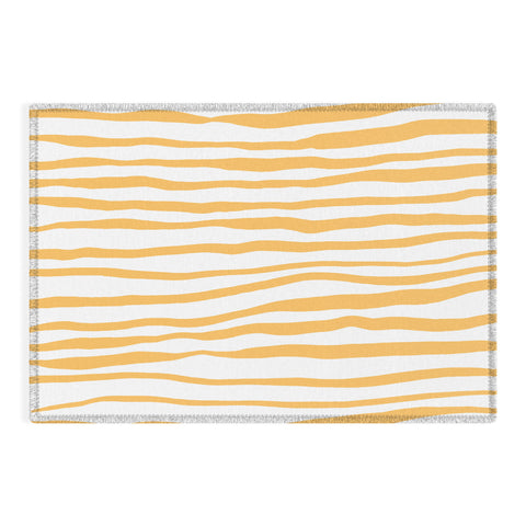 Angela Minca Summer wavy lines yellow Outdoor Rug