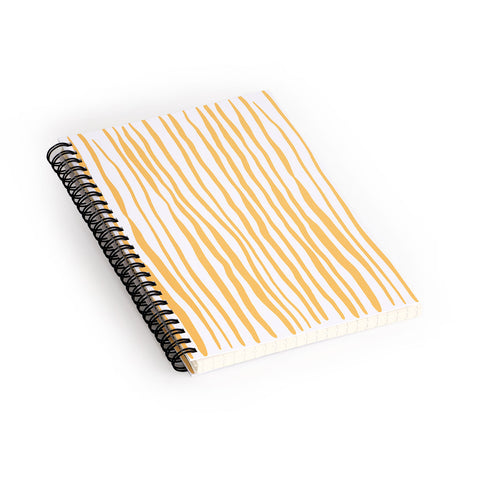Angela Minca Summer wavy lines yellow Spiral Notebook