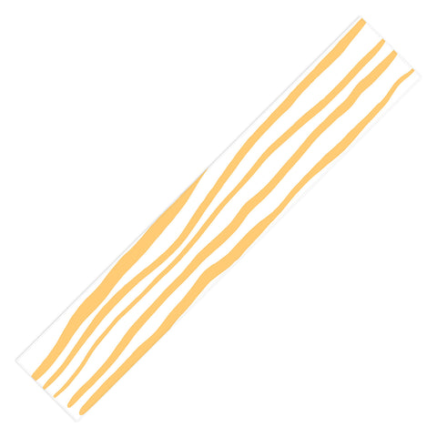 Angela Minca Summer wavy lines yellow Table Runner