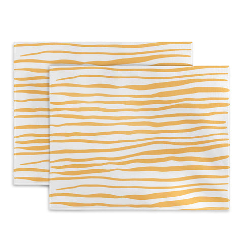 Angela Minca Summer wavy lines yellow Placemat