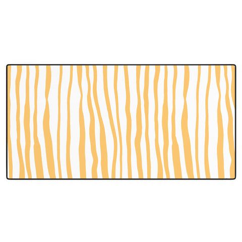 Angela Minca Summer wavy lines yellow Desk Mat