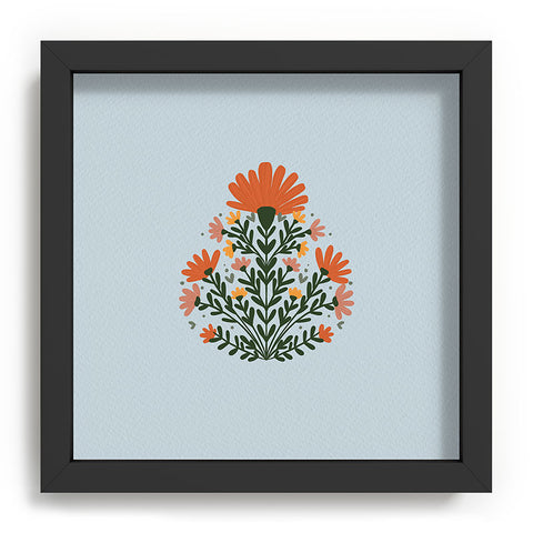 Angela Minca Symmetrical floral bouquet Recessed Framing Square