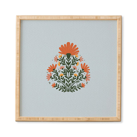 Angela Minca Symmetrical floral bouquet Framed Wall Art