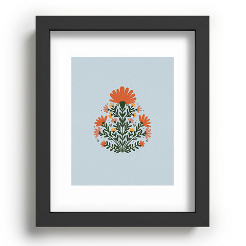 Angela Minca Symmetrical floral bouquet Recessed Framing Rectangle