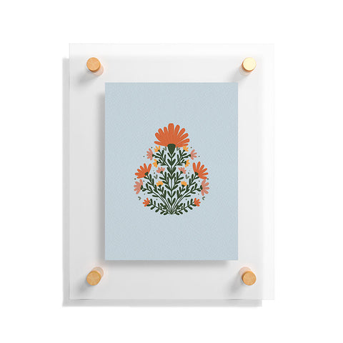 Angela Minca Symmetrical floral bouquet Floating Acrylic Print