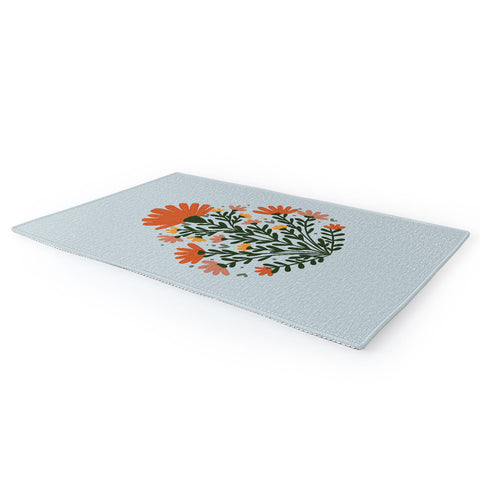 Angela Minca Symmetrical floral bouquet Area Rug