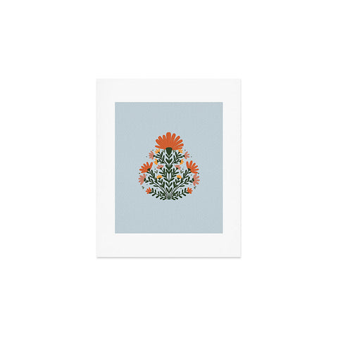 Angela Minca Symmetrical floral bouquet Art Print