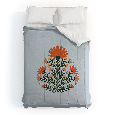 Angela Minca Symmetrical floral bouquet Comforter