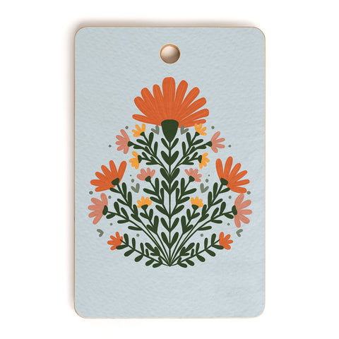 Angela Minca Symmetrical floral bouquet Cutting Board Rectangle