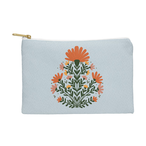 Angela Minca Symmetrical floral bouquet Pouch