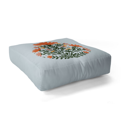 Angela Minca Symmetrical floral bouquet Floor Pillow Square