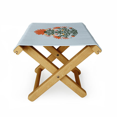 Angela Minca Symmetrical floral bouquet Folding Stool