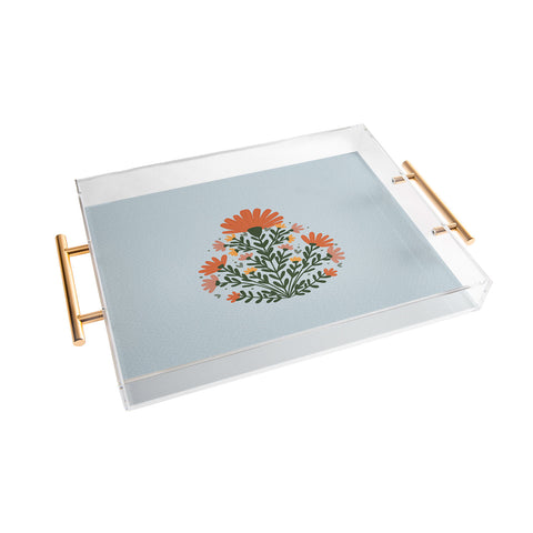 Angela Minca Symmetrical floral bouquet Acrylic Tray