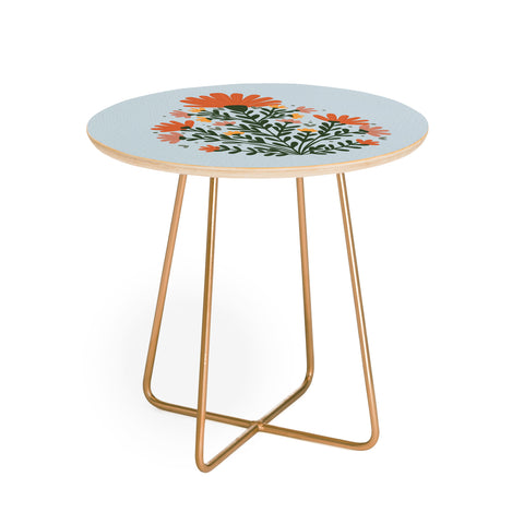 Angela Minca Symmetrical floral bouquet Round Side Table