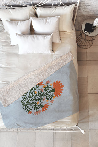 Angela Minca Symmetrical floral bouquet Fleece Throw Blanket