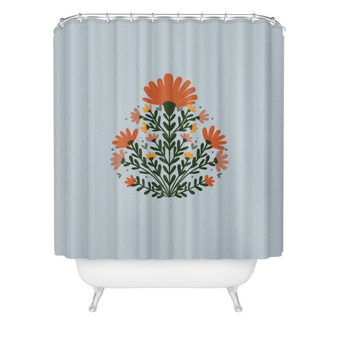 Angela Minca Symmetrical floral bouquet Shower Curtain