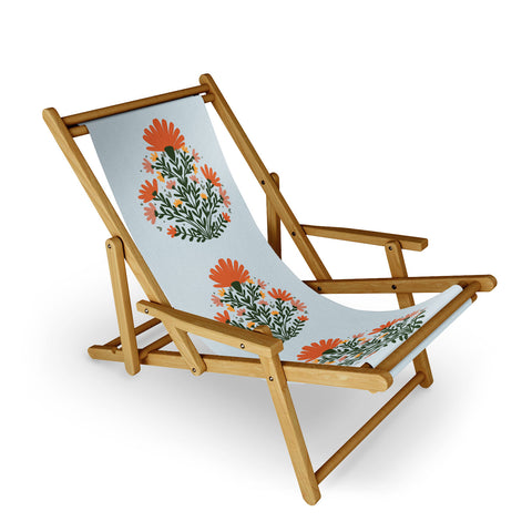 Angela Minca Symmetrical floral bouquet Sling Chair