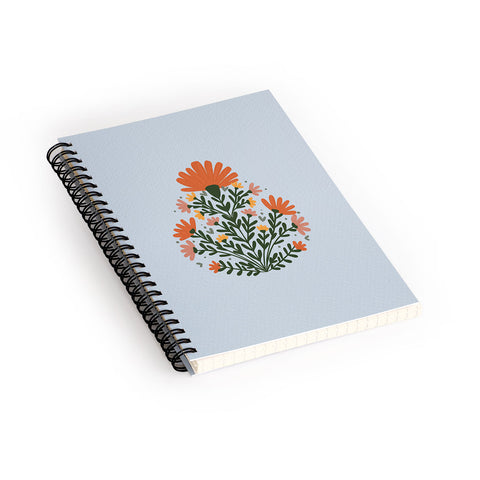Angela Minca Symmetrical floral bouquet Spiral Notebook